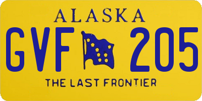 AK license plate GVF205