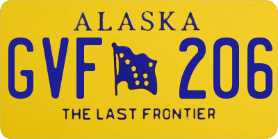 AK license plate GVF206