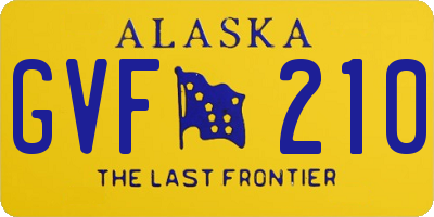 AK license plate GVF210