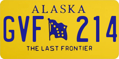 AK license plate GVF214