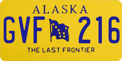 AK license plate GVF216