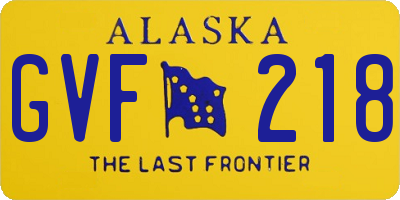 AK license plate GVF218