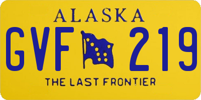 AK license plate GVF219