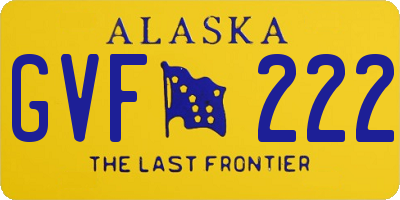 AK license plate GVF222