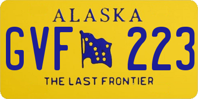 AK license plate GVF223