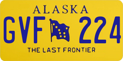 AK license plate GVF224