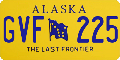 AK license plate GVF225