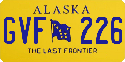 AK license plate GVF226