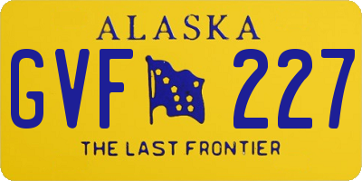 AK license plate GVF227