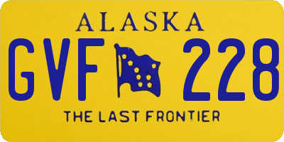 AK license plate GVF228