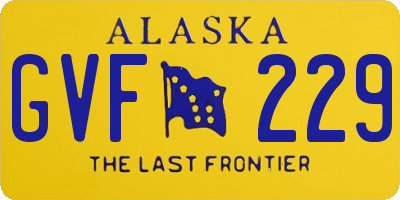 AK license plate GVF229