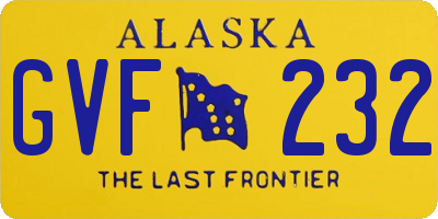 AK license plate GVF232