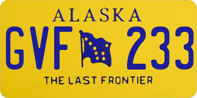 AK license plate GVF233