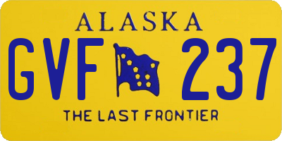 AK license plate GVF237