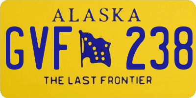 AK license plate GVF238