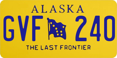 AK license plate GVF240