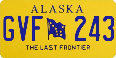 AK license plate GVF243