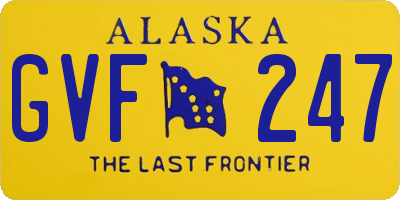 AK license plate GVF247