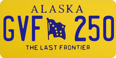 AK license plate GVF250