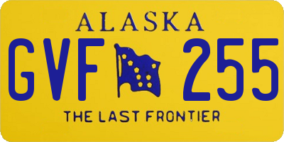 AK license plate GVF255