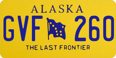 AK license plate GVF260