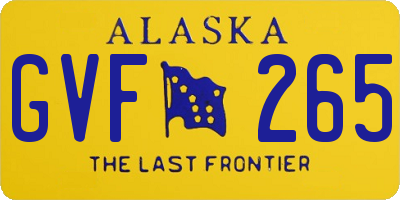 AK license plate GVF265