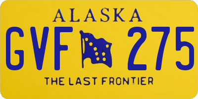 AK license plate GVF275