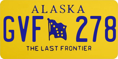 AK license plate GVF278