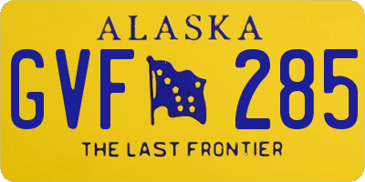 AK license plate GVF285