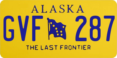 AK license plate GVF287