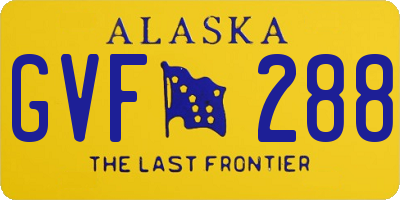 AK license plate GVF288