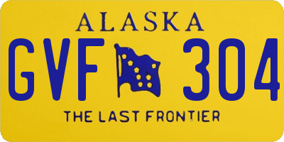 AK license plate GVF304