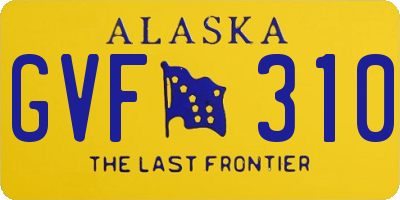 AK license plate GVF310