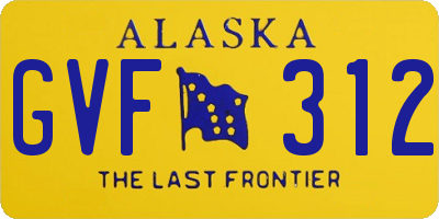 AK license plate GVF312