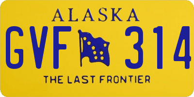 AK license plate GVF314