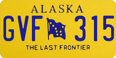 AK license plate GVF315