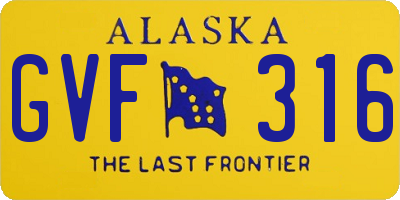 AK license plate GVF316