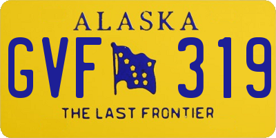 AK license plate GVF319