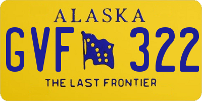 AK license plate GVF322