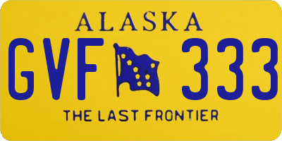 AK license plate GVF333