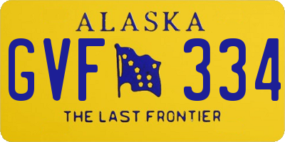 AK license plate GVF334