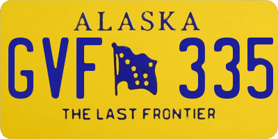 AK license plate GVF335