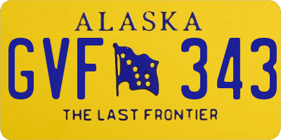 AK license plate GVF343