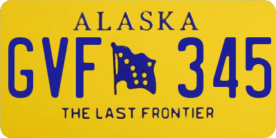 AK license plate GVF345