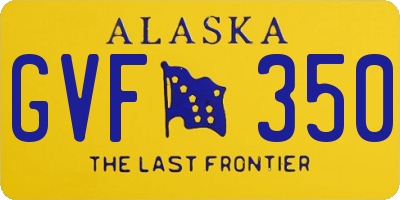 AK license plate GVF350