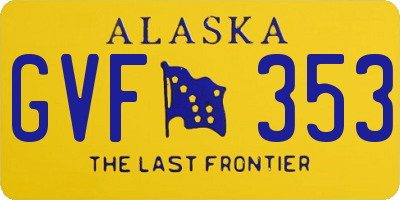 AK license plate GVF353