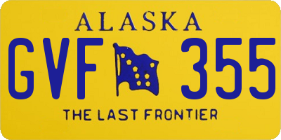 AK license plate GVF355