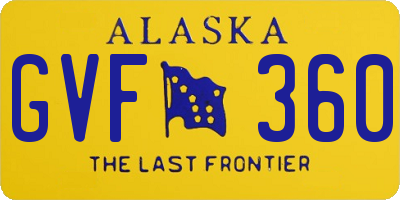 AK license plate GVF360