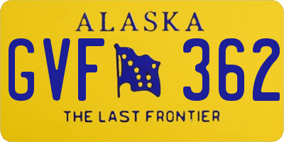 AK license plate GVF362