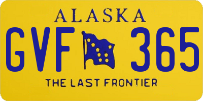 AK license plate GVF365